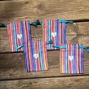 Brighton Multicolor Stripe Drawstring Pouches set of 4